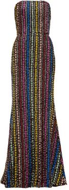 Ava Flared Sequinned Gown - Womens - Black Multi