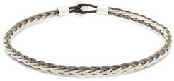 Nexus Rhodium-plated Sterling-silver Bracelet - Mens - Black Multi