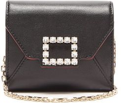 Très Vivier Small Crystal-embellished Leather Bag - Womens - Black