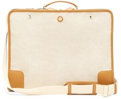 Stowaway Leather-trimmed Canvas Suitcase - Womens - Tan Multi