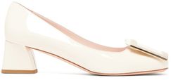 Très Vivier Buckle Patent-leather Pumps - Womens - White