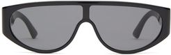 Shield Acetate Sunglasses - Mens - Black