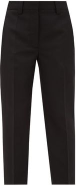 Str02 Cropped Grain-de-poudre Trousers - Womens - Black