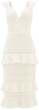Traduce Me Embroidered Cotton-voile Dress - Womens - Ivory