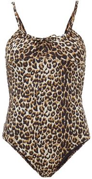 Drindle Drawstring Leopard-print Swimsuit - Womens - Leopard