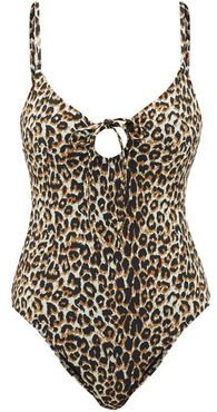 Yara Tie-front Leopard-print Swimsuit - Womens - Leopard