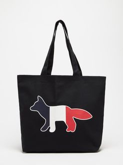 Tricolour Fox-print Canvas Tote Bag - Mens - Blue