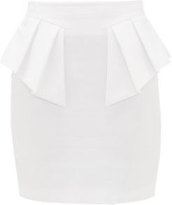 Ruffled Cotton Mini Skirt - Womens - White