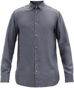 Robert Striped Silk-poplin Shirt - Mens - Grey Multi