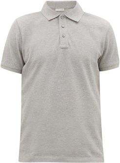 Logo-appliqué Cotton-piqué Polo Shirt - Mens - Grey