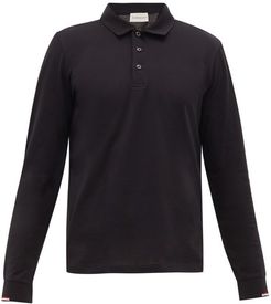 Tricolour-cuffs Cotton-jersey Polo Shirt - Mens - Black