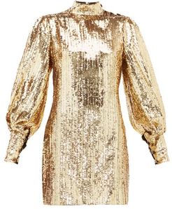 Lima Sequinned Mini Dress - Womens - Gold
