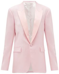 Georgia Single-breasted Wool-crepe Jacket - Womens - Light Pink