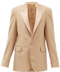 Georgia Single-breasted Wool-crepe Jacket - Womens - Beige
