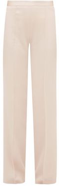 Éclair Satin-striped Crepe Trousers - Womens - Light Pink