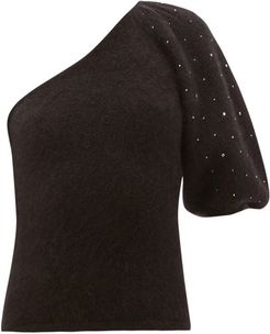 Beaded One-sleeve Mohair-blend Sweater - Womens - Black