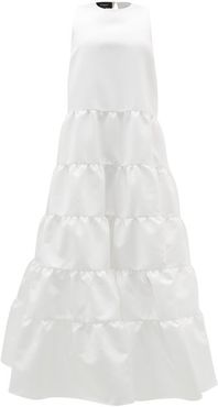 Duchess-satin Tiered Gown - Womens - Ivory