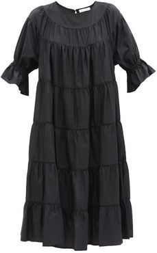 Paradis Tiered Cotton Sun Dress - Womens - Black
