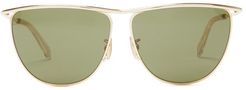 D-frame Metal Sunglasses - Mens - Gold