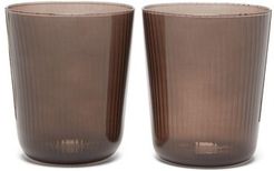 X Lee Mathews Set Of Two Luisa Glasses - Light Brown