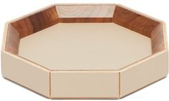 1969 - Coste Valet Medium Leather And Walnut-wood Tray - Beige