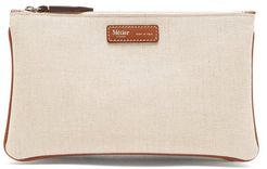 Larger Things Multi-zipped Linen Pouch - Womens - Beige