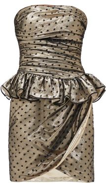 Fil-coupé Ruffled Silk-blend Mini Dress - Womens - Gold