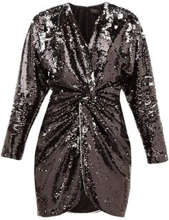 Crystal-trim Flip-sequinned Jersey Mini Dress - Womens - Black