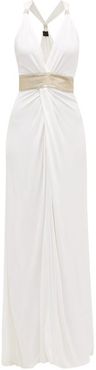 Crystal-embellished Knotted-front Gown - Womens - White