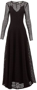 Open-knit Crochet-lace Gown - Womens - Black