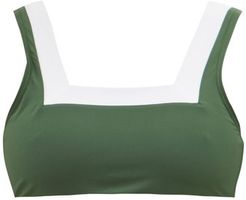 Marina Square-neck Bikini Top - Womens - Green Multi