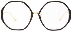 Alona C10 Oversized Acetate Glasses - Womens - Gold