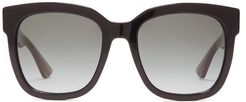 Web-stripe Square Glittered-acetate Sunglasses - Womens - Black Multi
