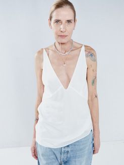 Bust-cup Silk Crepe De Chine Cami Top - Womens - Ivory