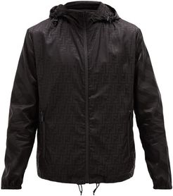 Ff-print Hooded Windbreaker Jacket - Mens - Black