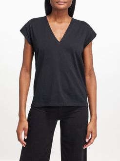Le Mid V Cotton T-shirt - Womens - Black