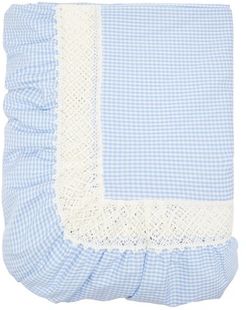 180cm X 280cm Gingham Cotton-poplin Tablecloth - Blue