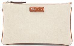 Large Things Multi-zipped Canvas Pouch - Mens - Beige