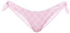 Marigot Side-tie Diamond-print Bikini Briefs - Womens - Light Pink