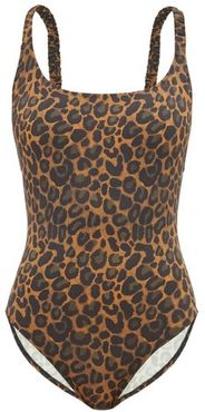 Oubli Crossover-back Leopard-print Swimsuit - Womens - Leopard