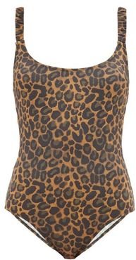Donna Ruched-strap Leopard-print Swimsuit - Womens - Leopard