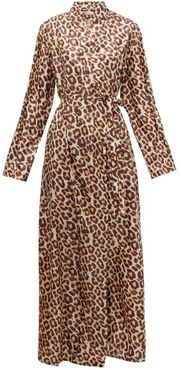 Cassandra Leopard-print Wrap Dress - Womens - Leopard