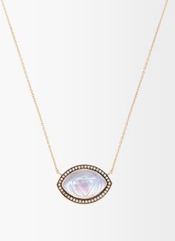 Ajna Diamond, Quartz & 18kt Gold Pendant Necklace - Womens - Clear