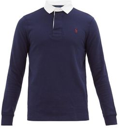 Logo-embroidered Cotton-jersey Rugby Shirt - Mens - Navy