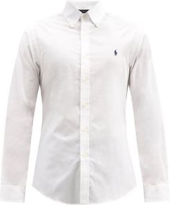 Logo-embroidered Button-down Cotton Shirt - Mens - White