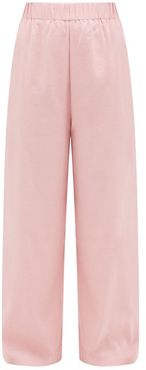 Palazzo Cotton-blend Trousers - Womens - Pink