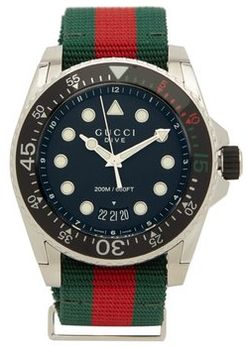 Dive Web-striped Stainless-steel Watch - Mens - Multi