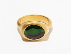 Green Tourmaline & 22kt Gold Ring - Womens - Gold