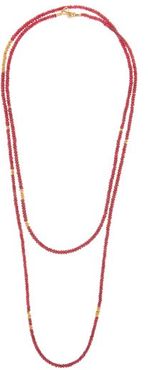 Ruby & 22kt Gold Beaded Necklace - Womens - Ruby