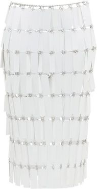 Geometric-paillette Chainmail Skirt - Womens - White